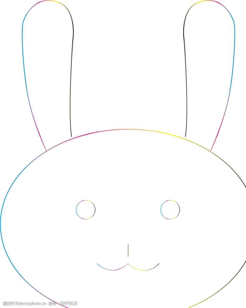 彩色动物图标兔子图片