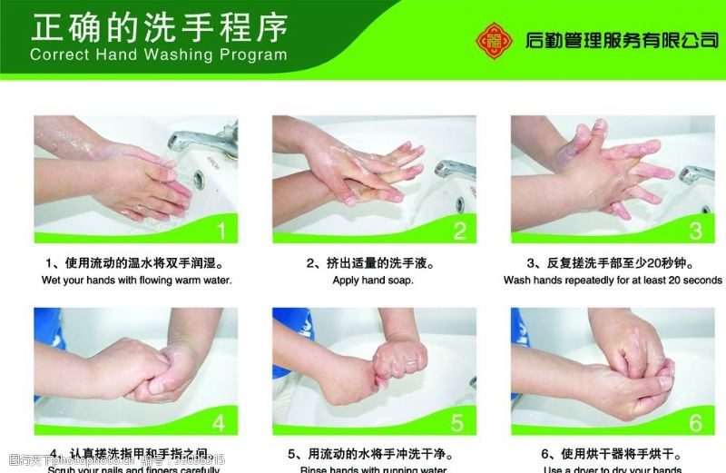 消毒液洗手消毒五步骤图图片