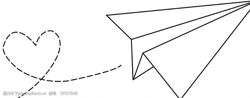 纸飞机图标爱心飞机简笔画图标图片