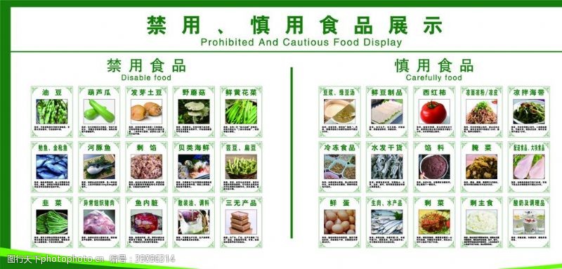 豆浆展板禁用食品展示图片