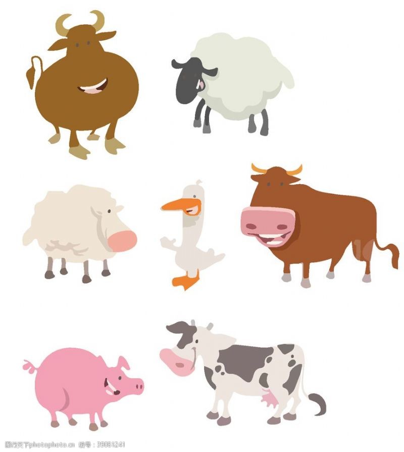 羊奶卡通动物矢量图片
