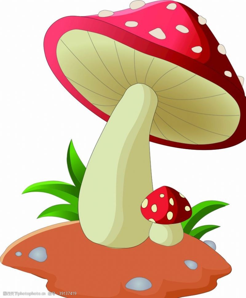 大伞卡通蘑菇插画图片