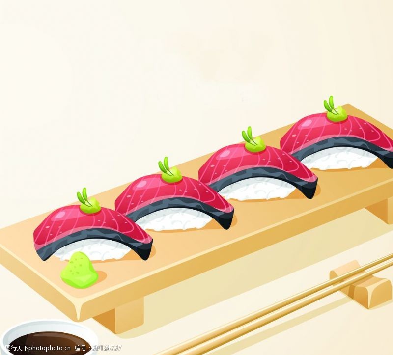 人寿海报美食寿司漫画海报图片