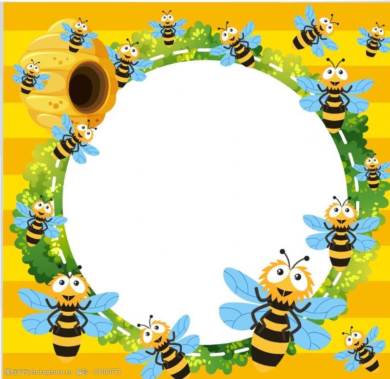 矢量插画蜜蜂图片