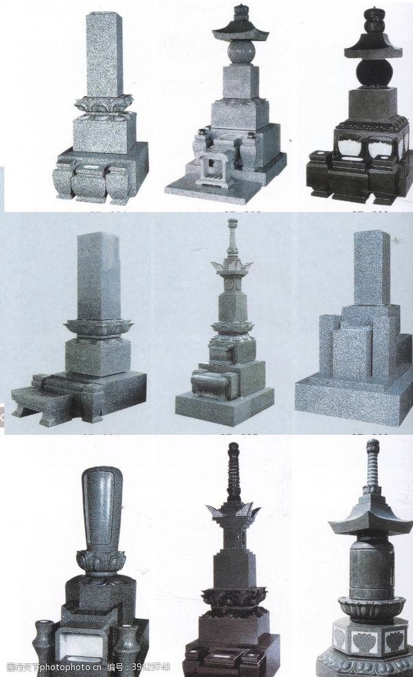 日本建筑墓碑图片