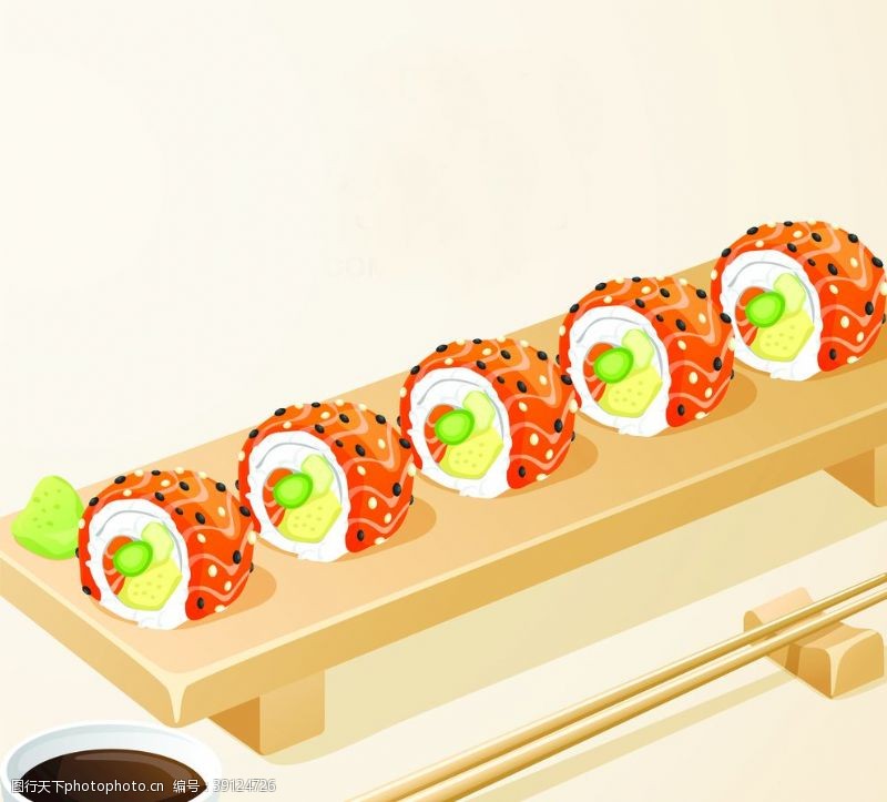 天下美食海报寿司美食漫画海报图片