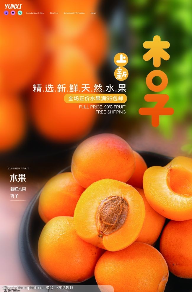 蔬菜水果喷绘杏子图片