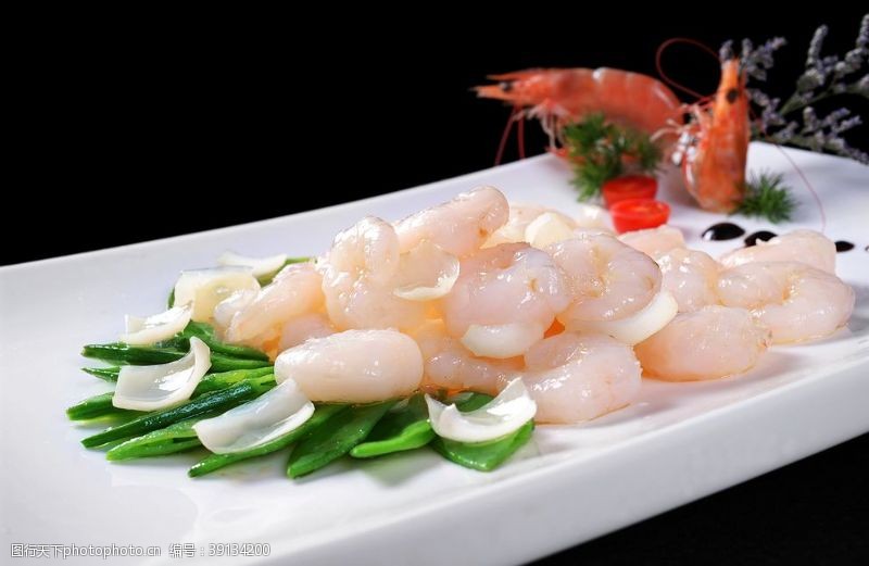 餐饮文化饮食文化翡翠百合酿水晶虾仁图片