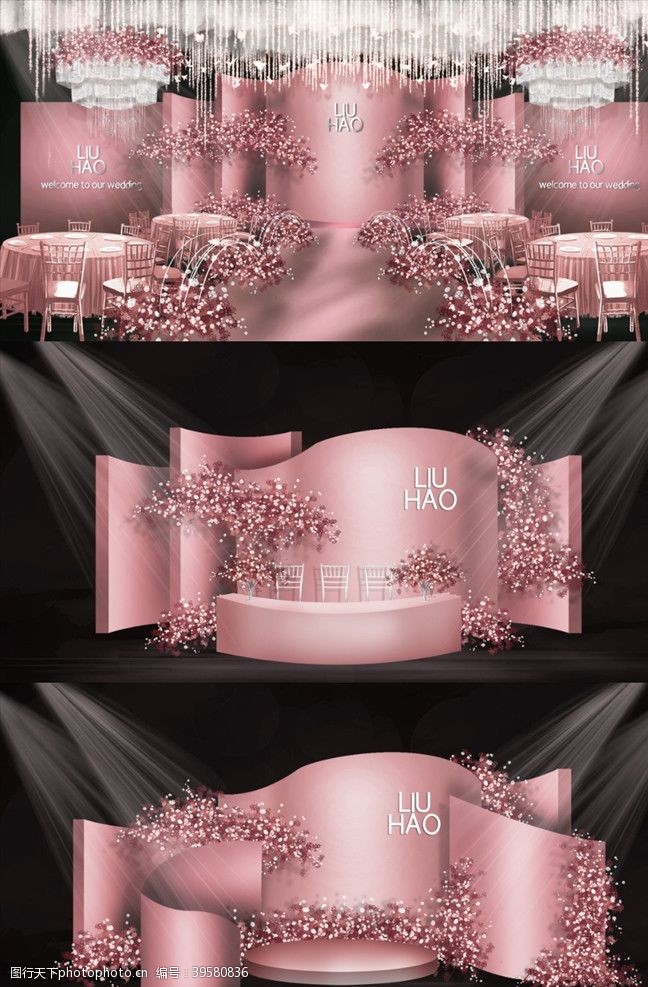 婚礼花环粉色婚礼图片