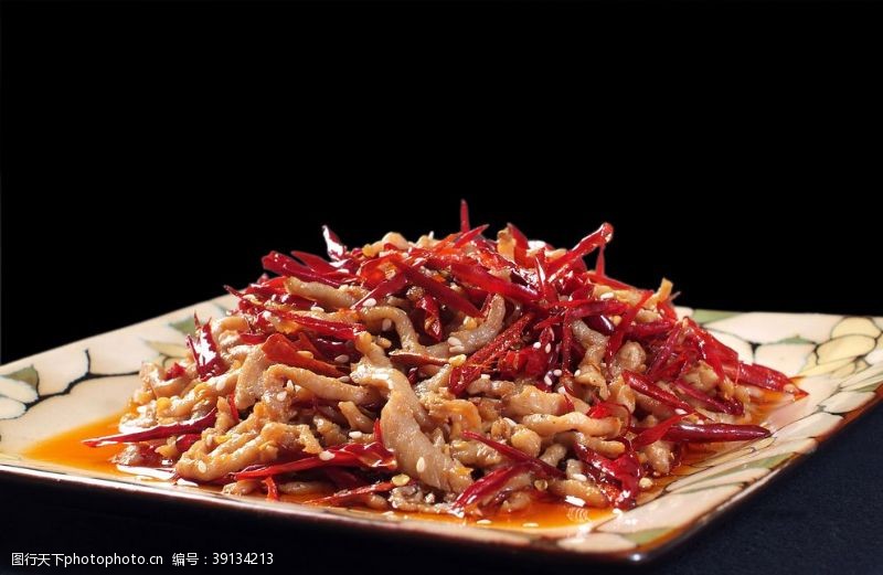 餐饮文化饮食文化干海椒肉丝图片