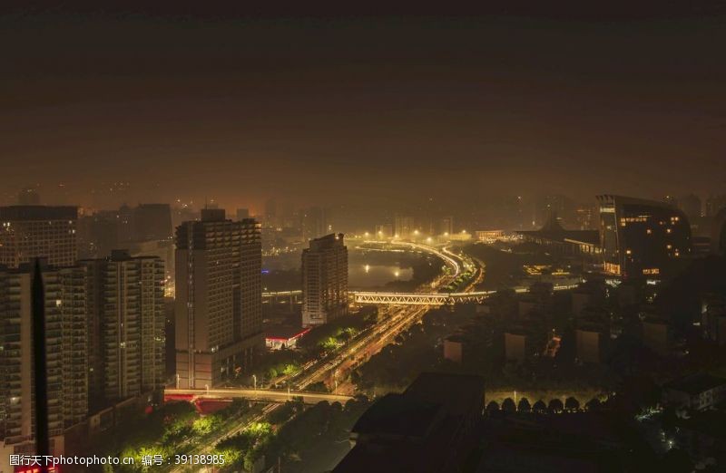 夜晚的天空南宁市城市灯光夜景图片