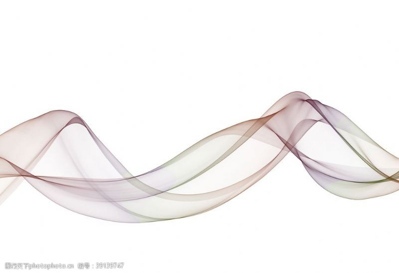 波浪彩带手绘抽象彩色烟雾线条图片