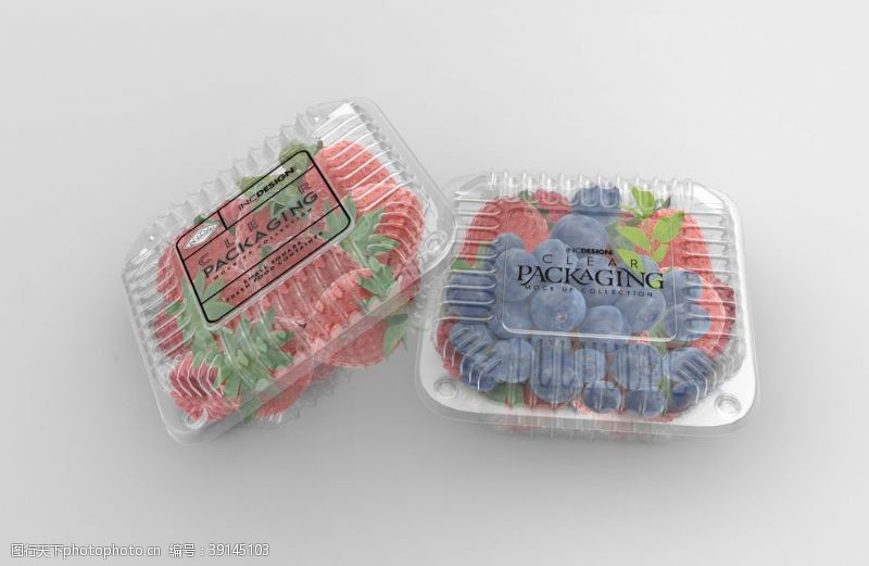 草莓包装水果包装盒样机图片