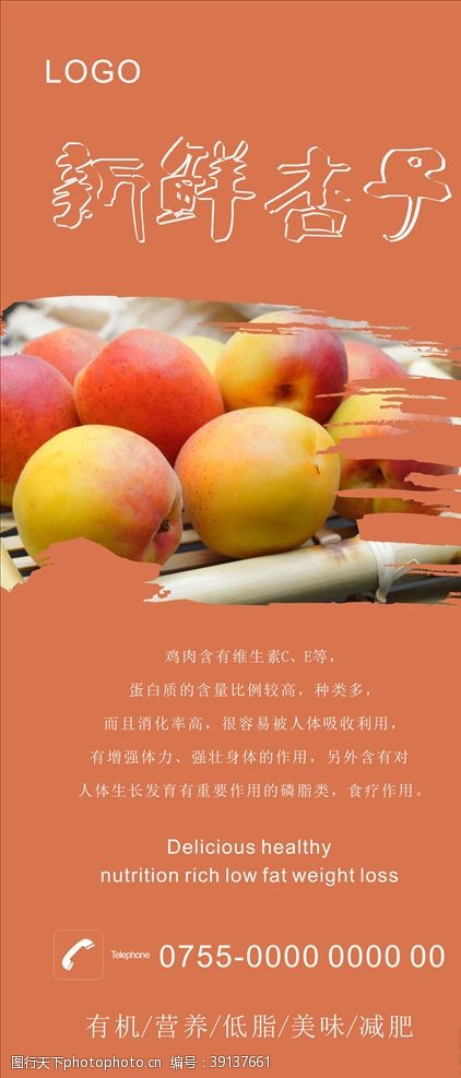 季节杏子展架图片