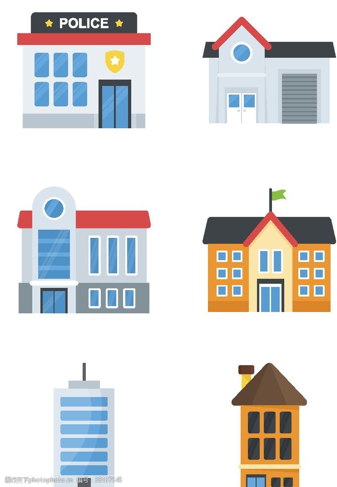 商学院城市建筑图标图片