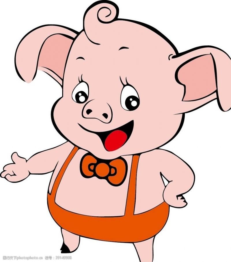线条猪猪卡通猪矢量猪图片